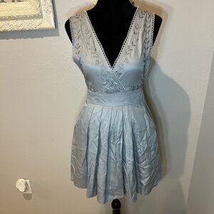 Slate blue embroidered sundress